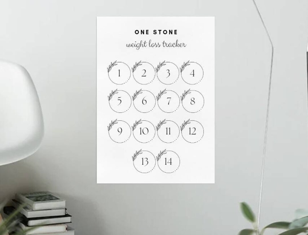 One Stone Printable Weight Loss Chart 14 Pounds 1 Stone Pretty Goal Tracker Diet Dieting Weight Watchers Slimming World A4 Etsy