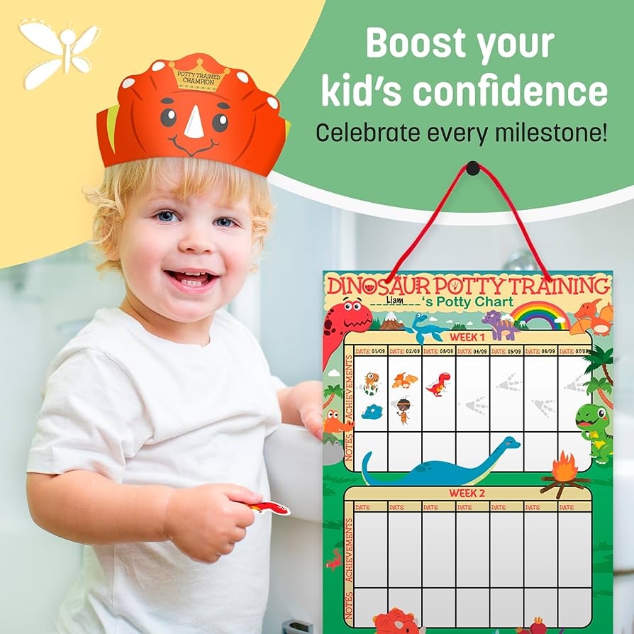 Potty Training Reward Chart Dinosaur Potty Training Chart Motivational Reward System With 35 Magnetic Stars Toddler Potty