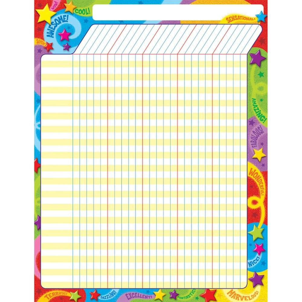 Praise Words N Stars Incentive Chart 17 X 22 T 73350 Trend Enterprises Inc Incentive Charts