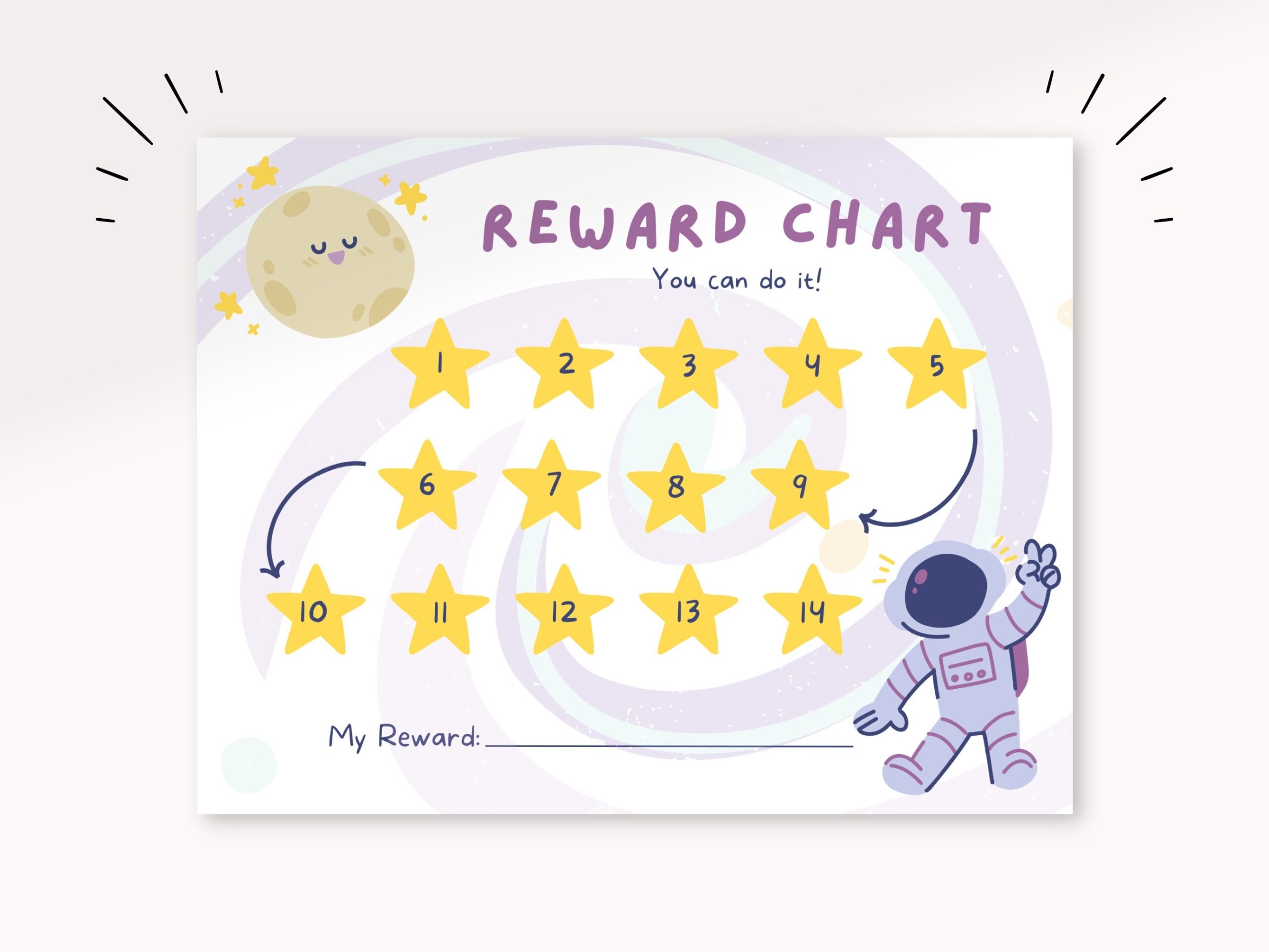 Printable Astronaut Reward Chart Outer Space Kids Behavior Chart Instant Download Reward Chart Toddler Chore Chart Behavior Chart Etsy