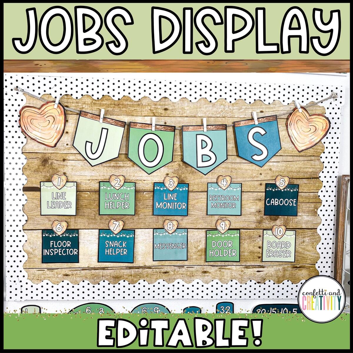 Printable Classroom Jobs Chart Editable Elementary Display Digital Download Etsy