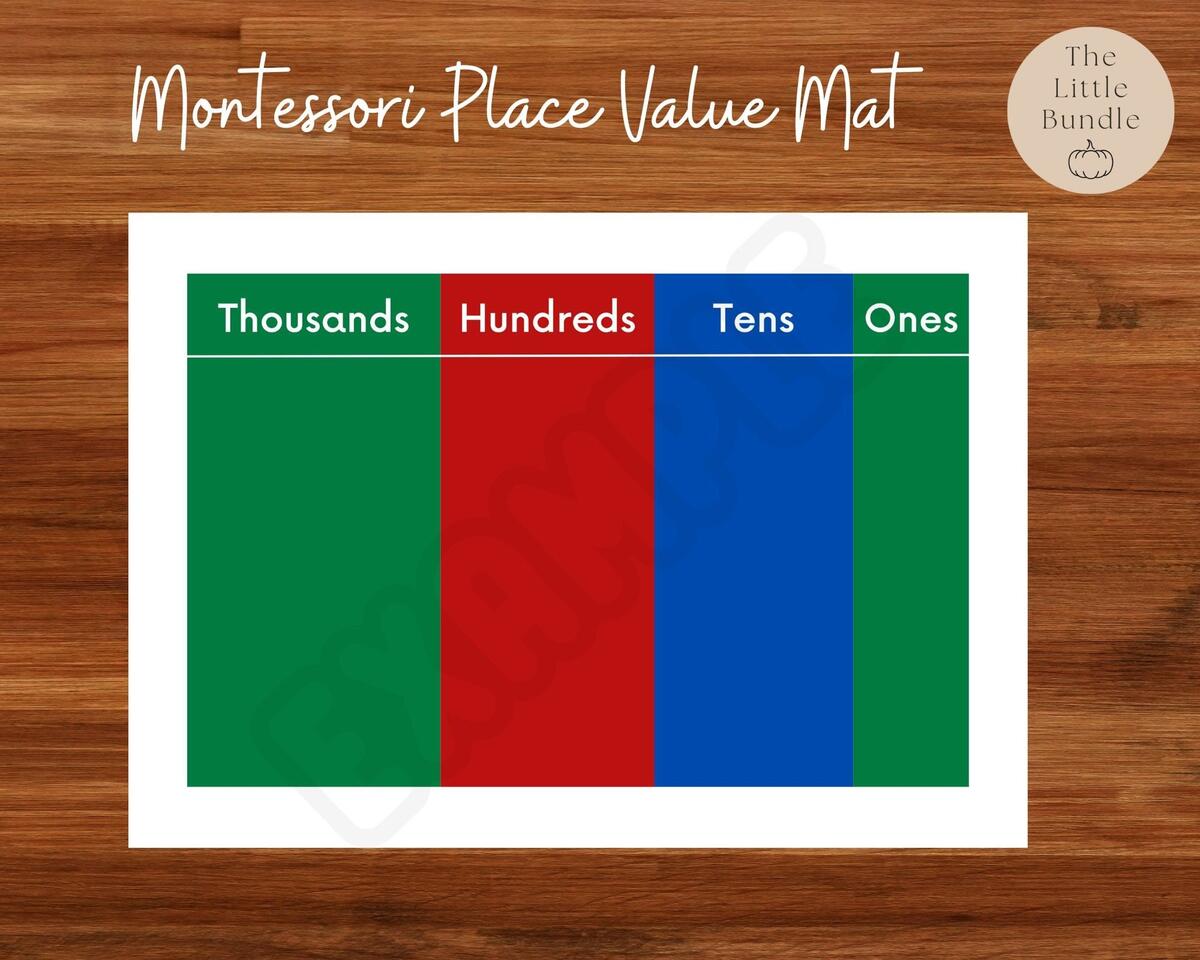 Printable Montessori Place Value Mat Montessori Mat Montessori Golden Beads Montessori Stamp Game Mat Printable Montessori Materials Etsy