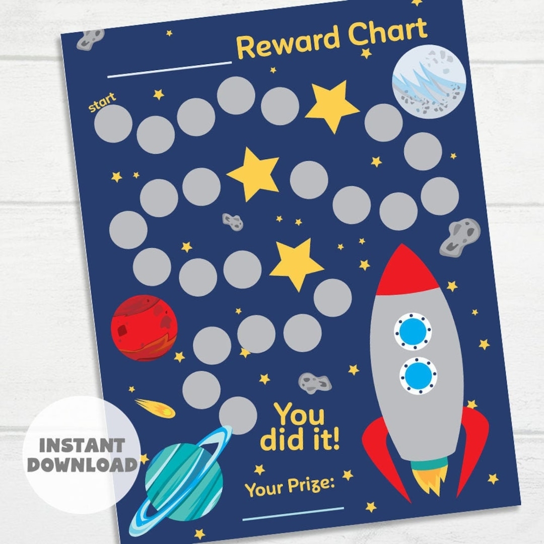Printable Outer Space Reward Chart Planets Sticker Chart Instant Download Reward Chart Toddler Reward Chart Potty Training Chart Etsy Israel