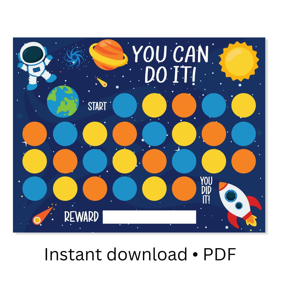 Printable Reward Chart Instant Download Outer Space Reward Chart PDF Etsy Norway