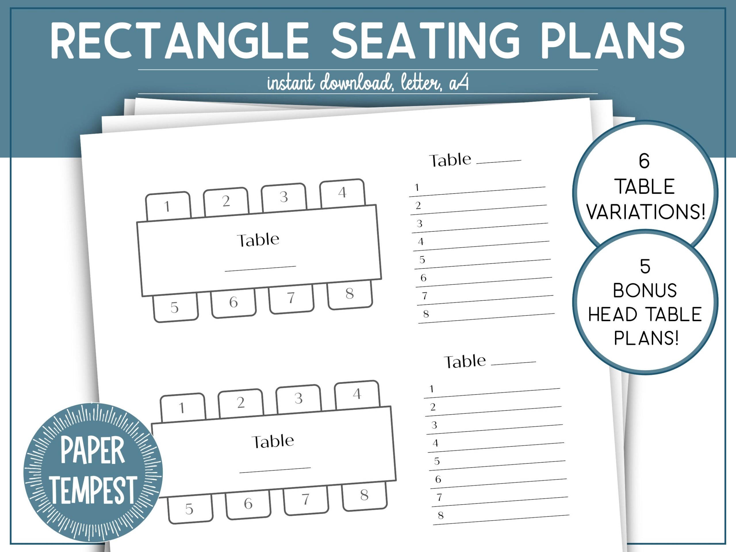 Free Table Seating Plan Templates