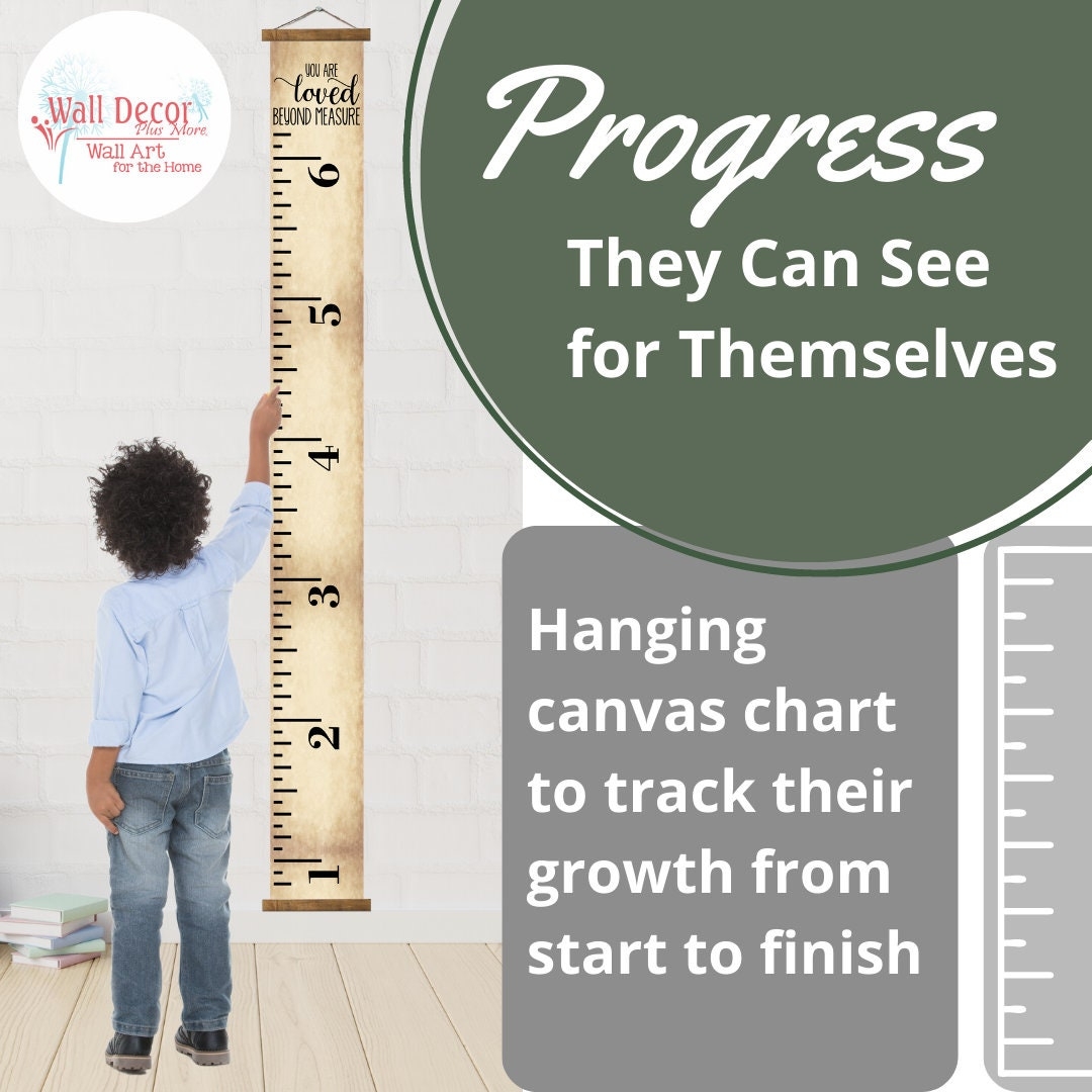 Removable Growth Ruler Kids Growth Chart For Wall 6 Foot Height Ruler With Wooden Keepsake Box Neutral Nursery Decor Memory Keeping Growth Chart