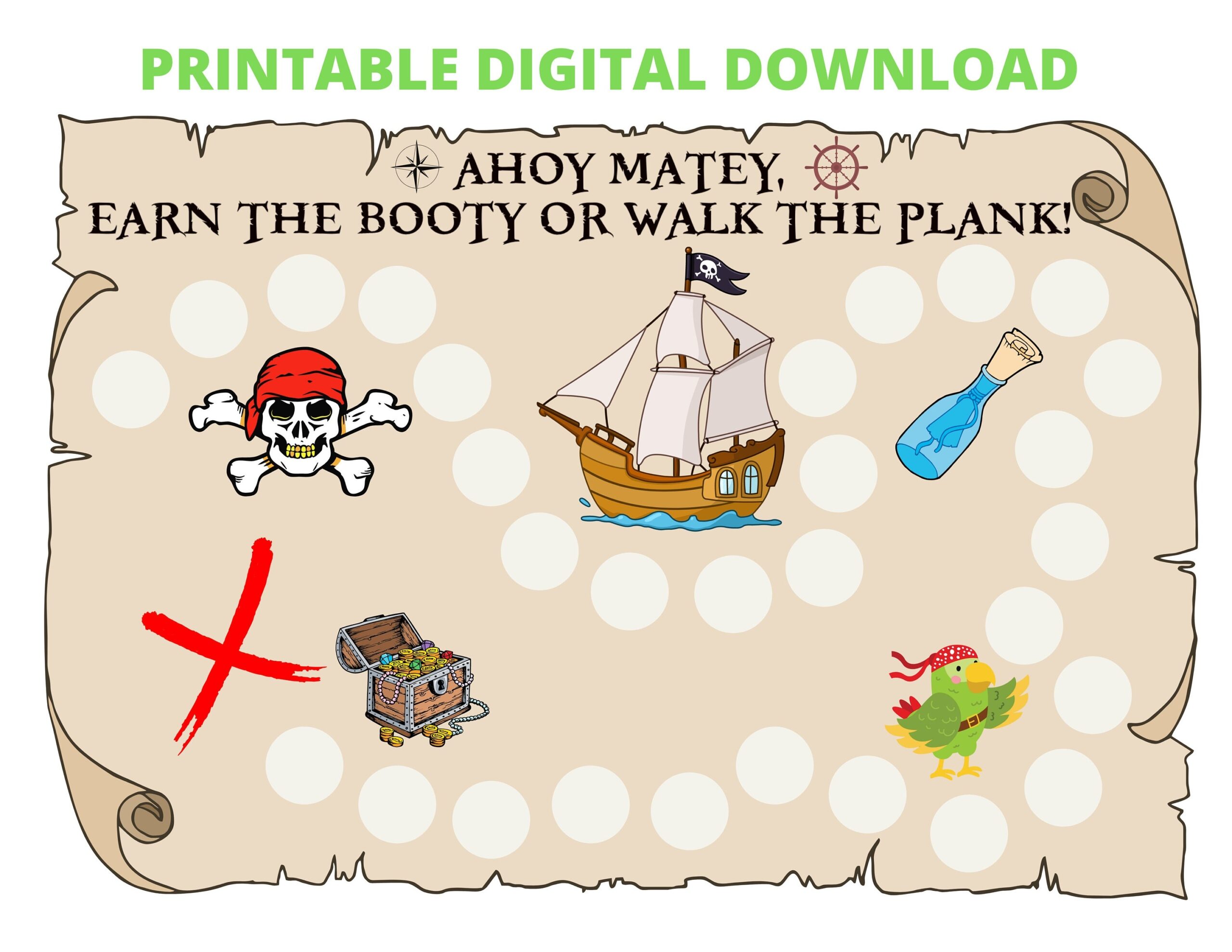 Reward Chart For Kids Pirate Decor Behavior Charts Printable Sticker Chart Toddler Sticker Chart Positive Reinforcement Potty Training Etsy