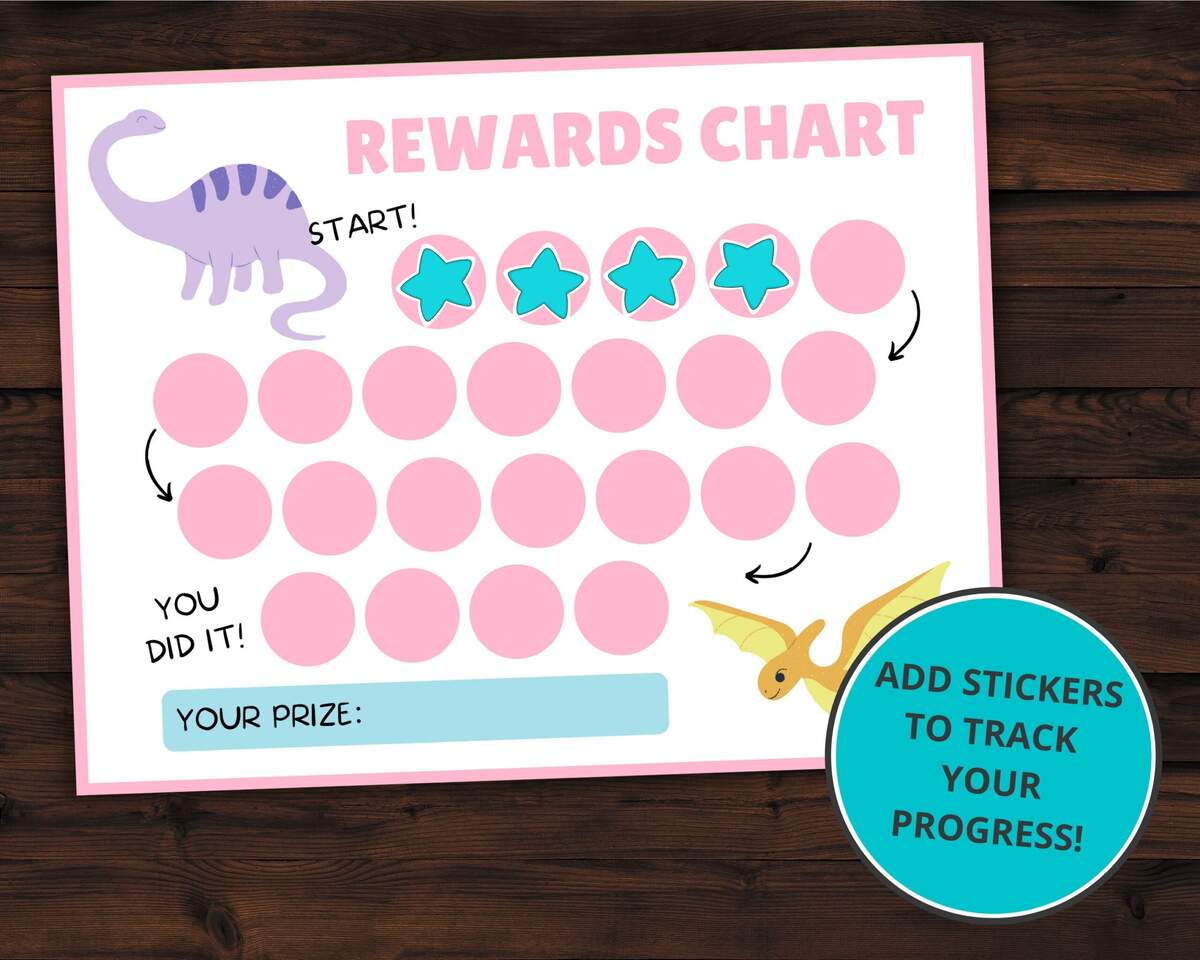 Rewards Chart Printable For Children And Toddlers Potty Chart Sticker Chart Chore Chart 8 5 X 11 Dinosaurs Etsy
