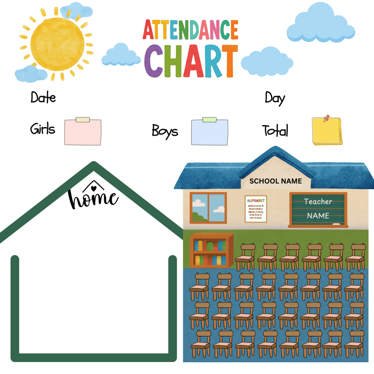 Daily Attendance Chart By Chamaezing Raket PH