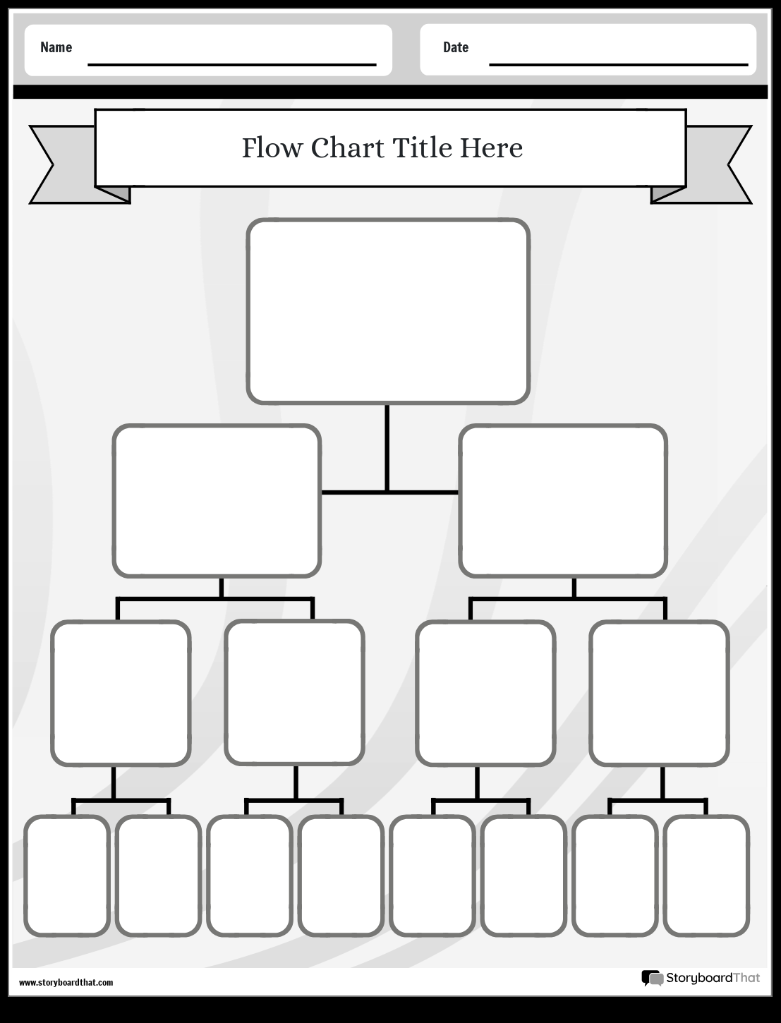 Simple Background Printable Flow Chart Worksheet Template