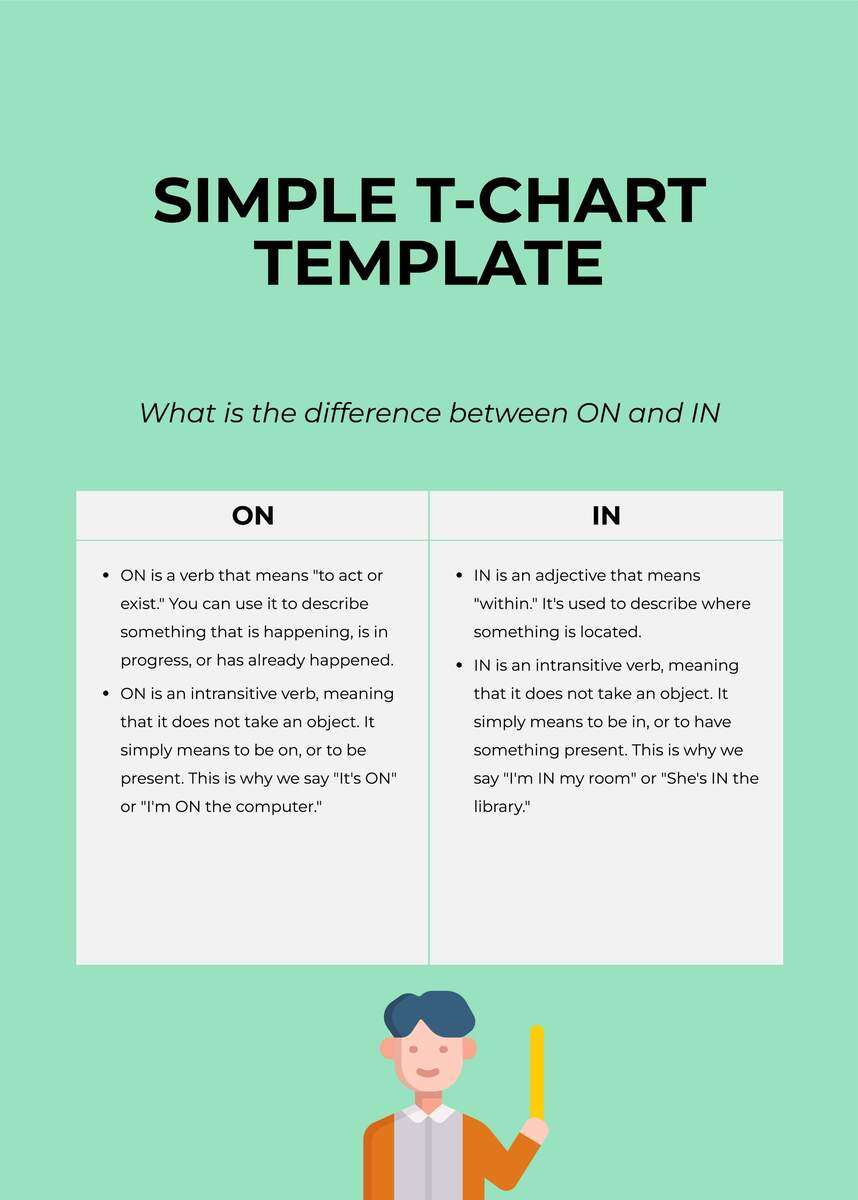 Simple T Chart Template In Illustrator PDF Download Template