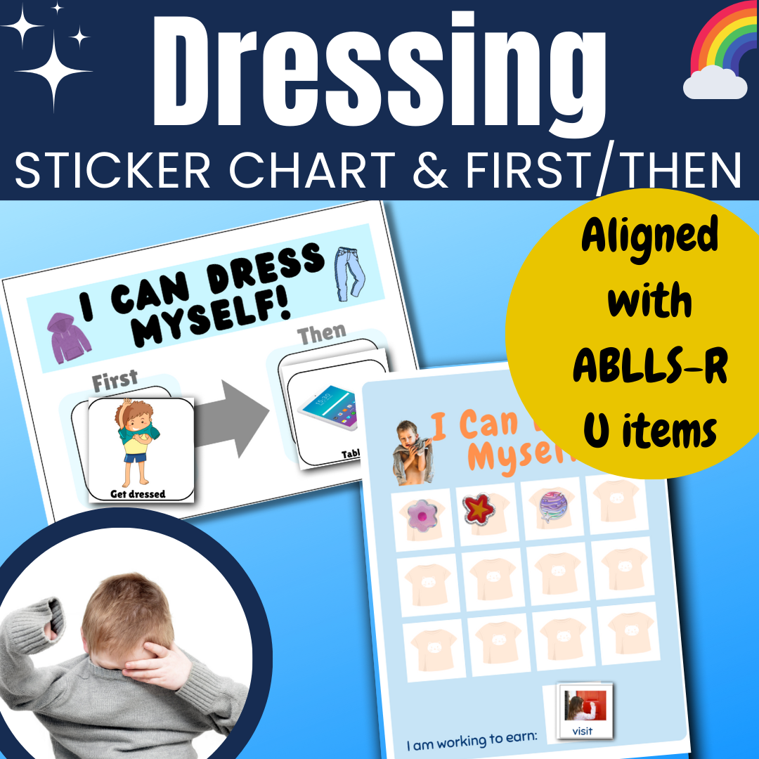 Sticker Reward Chart First Then Visuals For Dressing Aligned W ABLLS R U Items Made By Teachers