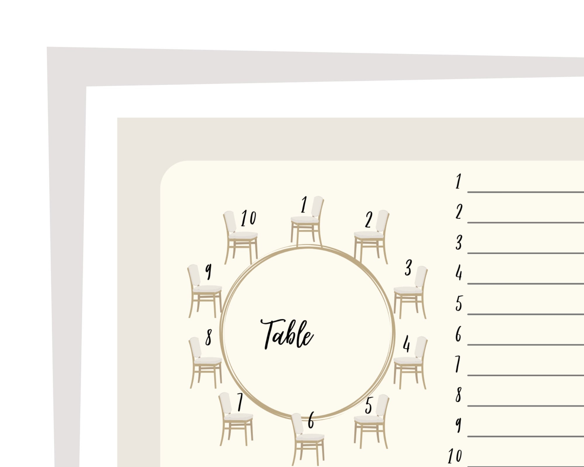 Table Seating Chart 10 Table Dinner Party Planner Wedding Seating Plan Print Table Numbers Pdf Downloads Etsy