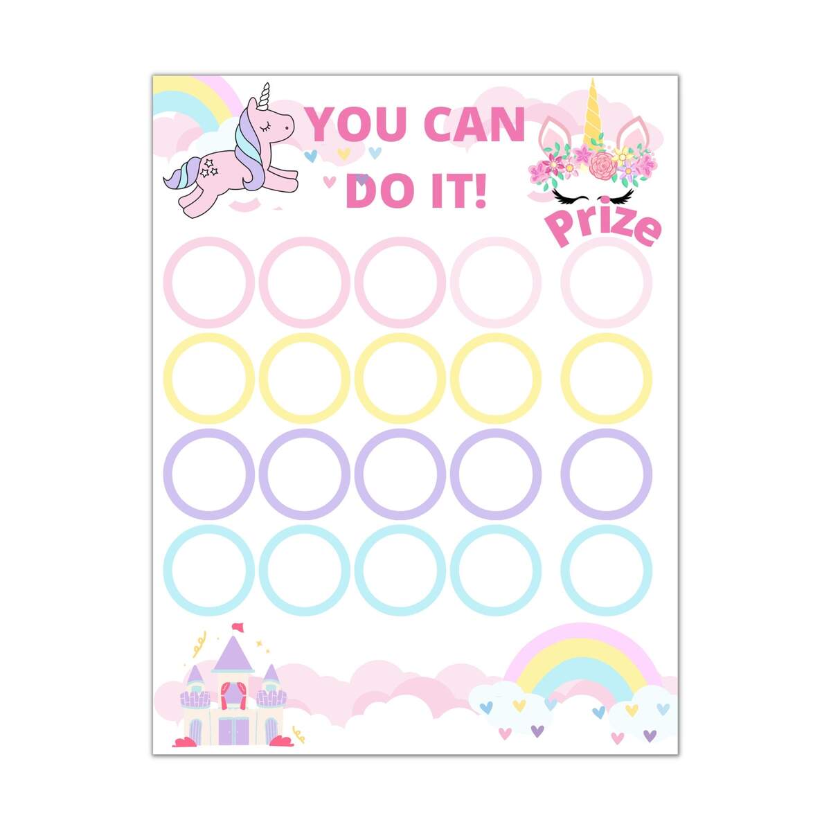 Unicorn Reward Chart For Kids Printable Chore Chart Girls Rainbow Unicorn Sticker Chart Girls Reward Chart Kids Behavior Chart Etsy