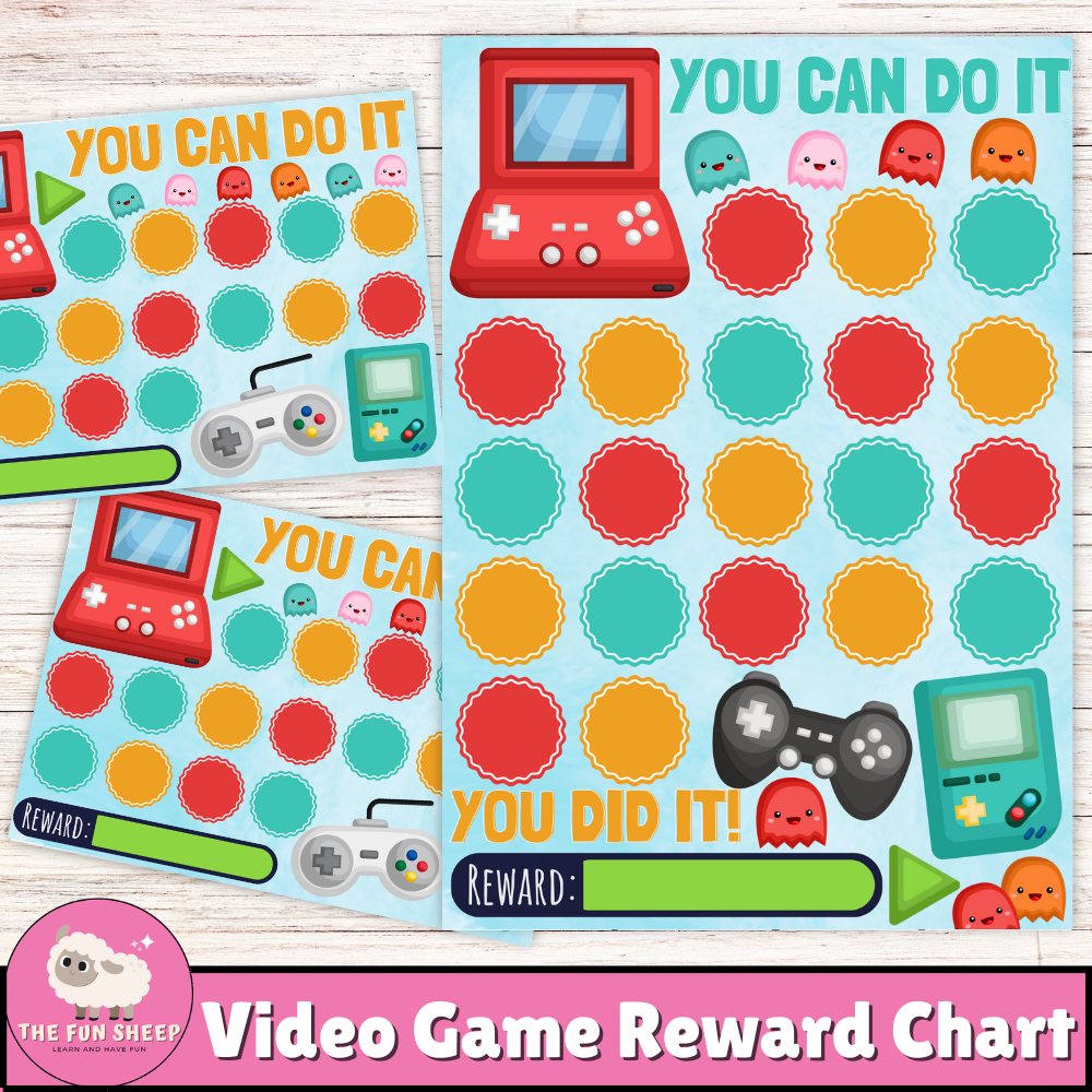 Video Game Reward Chart Printable Behavior Chart Motivational Gamer Chore Chart Made By Teachers