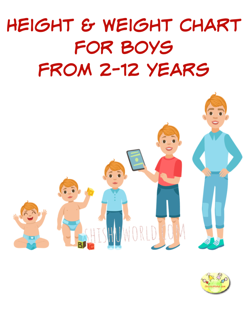 Weight Chart Height Chart For Boys From 2 12 Years ShishuWorld